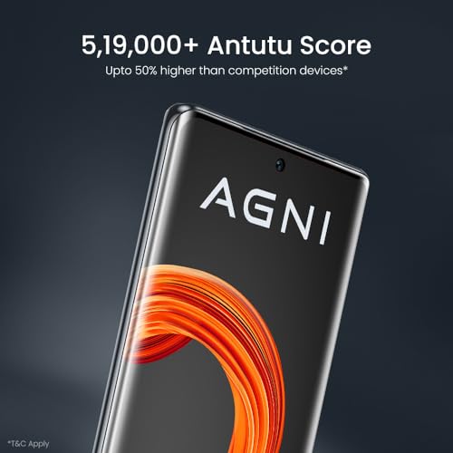 Lava Agni 2 5G (Glass Iron, 8GB RAM, 256GB Storage) |2.6GHz Dimensity 7050 6nm Processor | Curved Amoled Display| 13 5G Bands | Superfast 66W Charger | Clean Android (No Bloatware, No Ads)