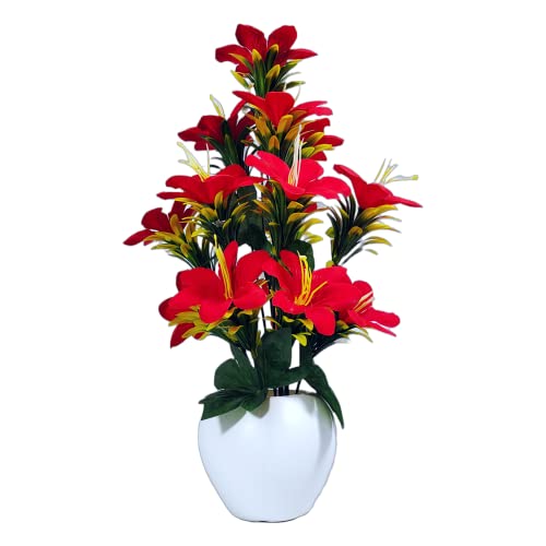 Flora Planet Artificial Plants for Home Decor & Office Decoration 1 Big Size Artificial Flowers Pot with vase, Artificial Flowers for Decoration (40cm Height)