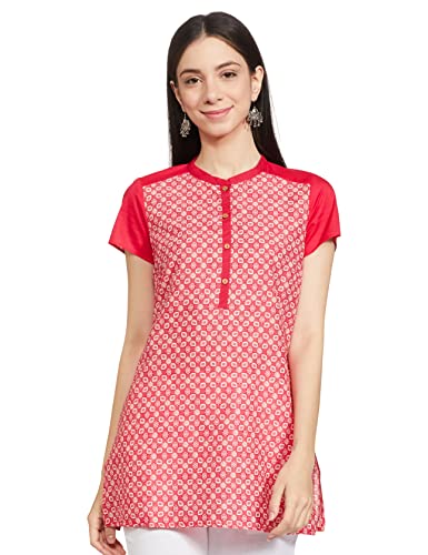 Aurelia Women's Cotton Regular Kurti (20CRA30255-502765_Skipetrol Red_L)