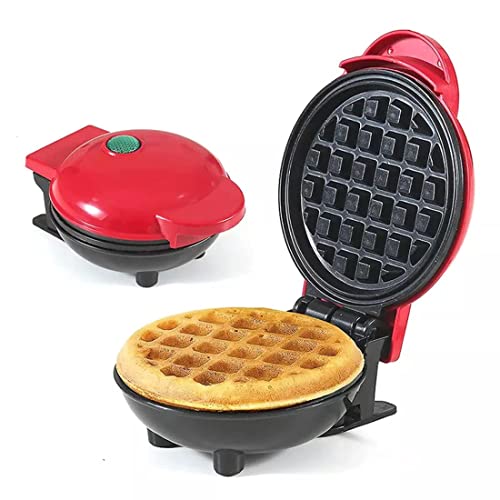 Mini Waffle Maker 4 inch- 350 watts: Stainless Steel Non-Stick Electric Iron Machine for Individual Belgian Waffles, pan Cakes, Other Snacks