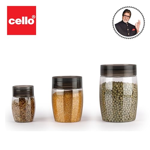 Cello Clario Plastic Storage Container, Set of 24, (8 Pcs - 300 ml, 8 Pcs 650 ml, 8 Pcs - 1200 ml), Clear