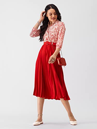 AASK Dress For Women|One Piece Midi Dresses For Women|Kurta Set For Women|Kurta For Women Dress For Women|Women Top|Tops For Women|Dress|Dresses For Women Red_XL