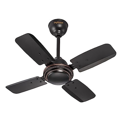 DIGISMART High Speed 850 RPM Uphaar 4 Blades (600MM) Anti DUST Coating Ceiling Fan Smoke Brown 2 Year Warranty (24 Inch Smoke Brown)