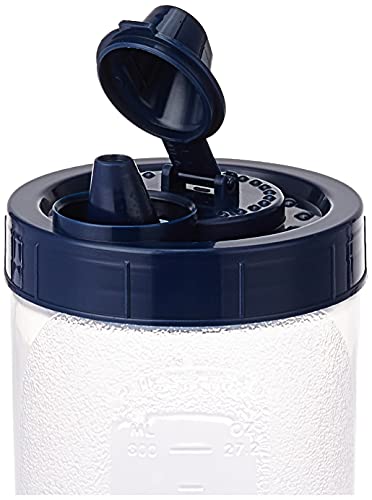 Amazon Brand - Solimo Plastic Oil Dispenser (1 L), Dark Blue, Set Of 1, 1 liter