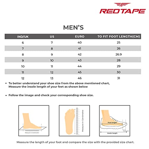 Red Tape Sneaker Casual Shoes for Men | Soft Cushioned Insole, Slip-Resistance, Dynamic Feet Support, Arch Support & Shock Absorption White