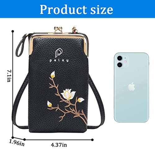 PALAY® Women Crossbody Phone Bags for Mobile Cell Phone Holder Pocket Wallet PU Leather Sling Wallet for Women Girls Ladies Mini Shoulder Bags with Credit Card Slots…