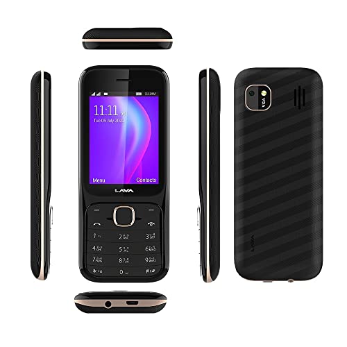 Lava Gem Power (Black Gold) - Dual sim Keypad Mobile with 2.8" Big Screen, Smart AI Battery and Auto Call Recording