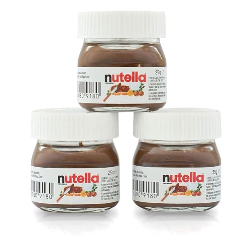 Ferrero Nutella Small Mini Design Jar Nut Nougat Cream, Chocolate Spread Each 25g (Pack Of 3)