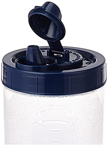 Amazon Brand - Solimo Plastic Oil Dispenser, Set Of 2 (1 L Each), Dark Blue, 1 liter