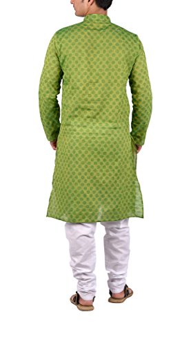Maharaja Shirt Men's Cotton Kurta Pyjama (MSKP002-40, Green, 40)