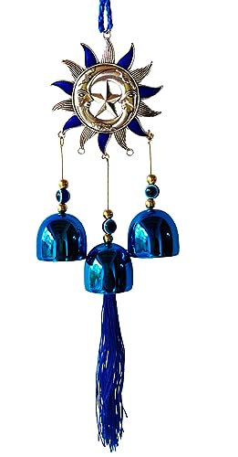 Paradigm Pictures Surya Evil Eye Wind Chime 3 Bells for Home & Office - Brings Positive Vibes & Removes Negative Energy | Evil Eye Wind Chime