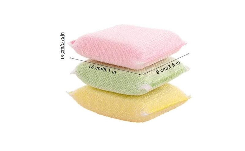 Domadiya Scratch Proof Kitchen Scrubber Pads for Utensils, Dishwashing, Bathroom and Toilet Cleaning, 19mm, Multicolor, Pack of 6