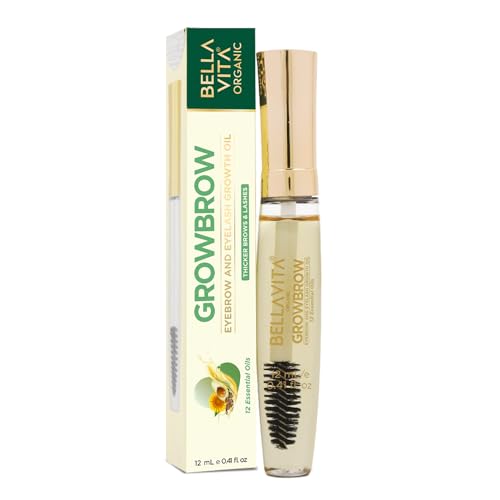 Bella Vita Organic GrowBrow - EyeLash, Lashes & Eyebrows Hair Growth & Volume Serum with Castor, Onion Oil & Vitamin E, 12ml