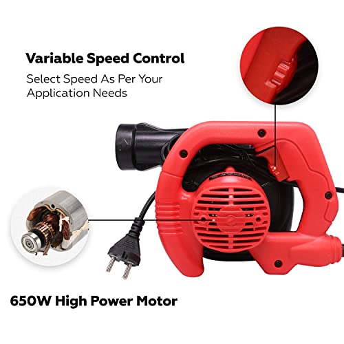 Foster FEB-650VBL Corded Air Blower with Vaccum Cleaner, Powerful Motor, Variable Speed for Clearing Away Dust Particles from Furniture, Cars, Computers, Windows & Bed Sides (Royal Black)