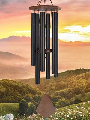 Paradigm Pictures 30 inch Big Wind Chimes for Home Balcony Positive Energy (Big Black 6 Pipe Wood)