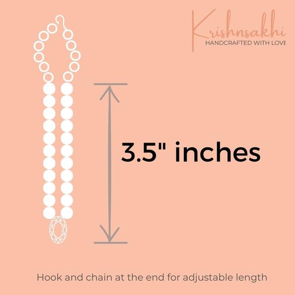 Krishnsakhi Pearl & Stone Kamal Mala Set for God Idols Decoration | Idol Height 2-2.9 inches