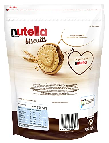 Nutella Ferrero Biscuits, 304g, White & Brown