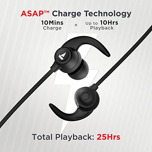 boAt Rockerz 255 Neo in-Ear Bluetooth Neckband with Mic with ENx Tech, Smart Magnetic Buds, ASAP Charge, Upto 25 Hours Playback, 12MM Drivers, Beast Mode, Dual Pairing (Active Black)