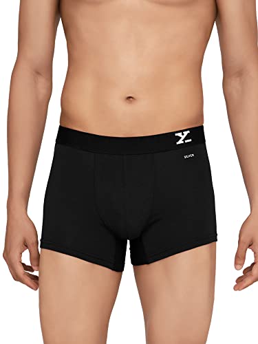 XYXX Men's Cotton Trunks (Pack of 2) (XYTRNK2PCKN404M_Black + Black Iris_M)