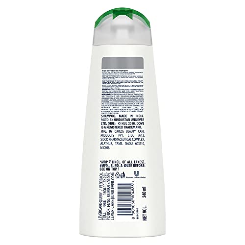 Dove Hair Fall Rescue, Shampoo, 340ml, for Damaged Hair, with Nutrilock Actives, to Reduce Hairfall & Repair, Deep Nourishment to Damaged Hair