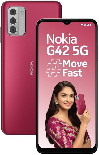 Nokia G42 5G | Snapdragon® 480+ 5G | 50MP Triple AI Camera | 11GB RAM (6GB RAM + 5GB Virtual RAM) | 128GB Storage | 5000mAh Battery | 2 Years Android Upgrades | 20W Fast Charger Included | So Pink