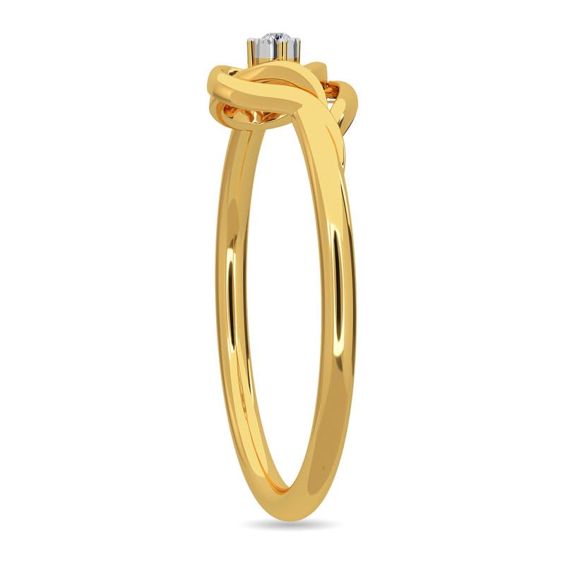 KISNA 14K Yellow SI Real Diamond Gold Ring for Women | Heart Rivka S13