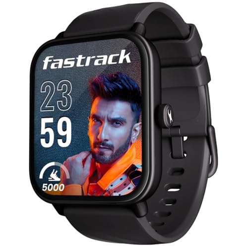 Fastrack New Limitless Glide Advanced UltraVU HD Display|BT Calling|ATS Chipset|100+ Sports Modes & Watchfaces|Calculator|Voice Assistant|in-Built Games|24 * 7 Health Suite|IP68 Smartwatch(Black)