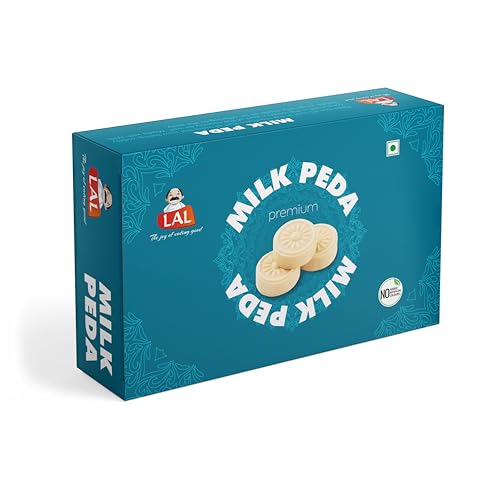 Lal Sweets Milk Peda | Made With Milk Solids | Fresh Doodh Peda | Sweets Gift Box - 400g