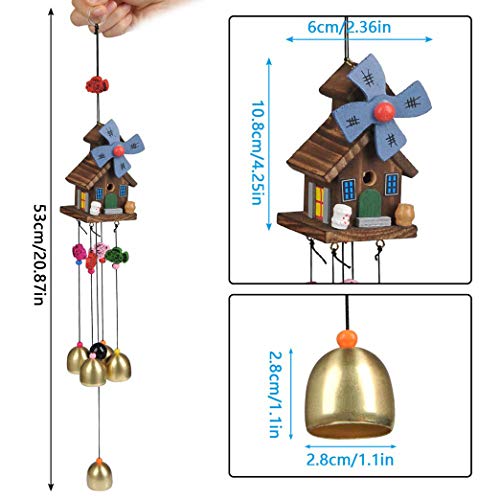 TIMESETL Wood Coper Wind Chime for Home Bedroom Balcony Garden Etc.. for (Decorate Item)