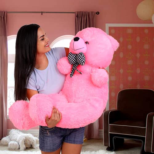 DIKANG 3 FEET Teddy Bear Soft Toys for Kids | Kids Soft Toys for Baby Girl | Plush Soft Toys for Baby Boys and Girls | Teddy Bear Soft Toy for Kids (3 FEET, Pink Teddy Bear)