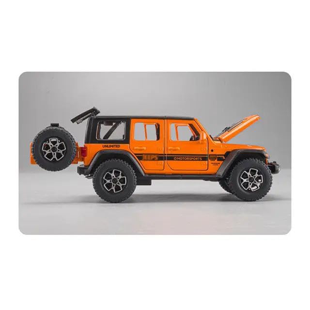 FEXXA 1:32 Scale Wrangler Rubicon Jeep Exclusive Alloy Metal Pull Back Die-cast Car Model with Sound Light Mini Auto Toy for Kids Metal Model Toy Car with Sound and Light?New Version? (Multicolor)