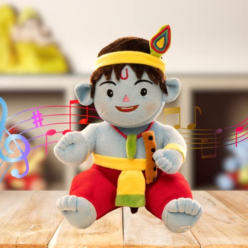 Panda's Box Mantra Chanting Baby Krishna (11 Inches) | Musical Soft Plush Toy | Best Gift for Infants, Toddlers & Babies