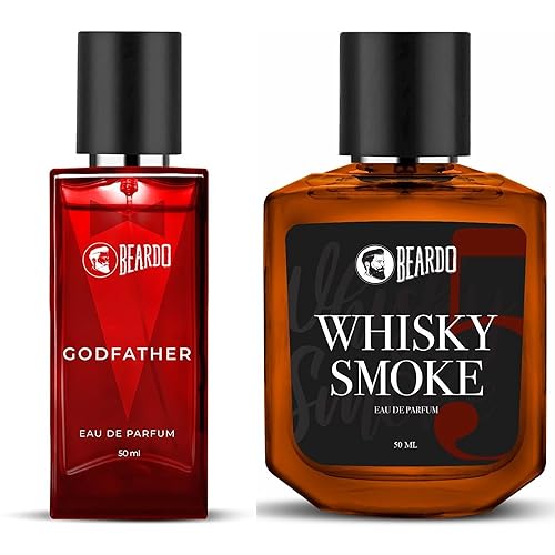 Beardo Whisky Smoke & Godfather Perfume Combo (50 ml x 2) | Spicy, Woody - Oudh Notes of Whisky Smoke & Aromatic, Spicy Notes of Godfather | Lasting Mens Perfume | Ideal gift for men