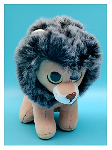 Tickles Lion Glitter Eyes Soft Stuffed Plush Animal Toy for Kids Birthday Gift (Size: 20 cm; Color: Brown & Black)