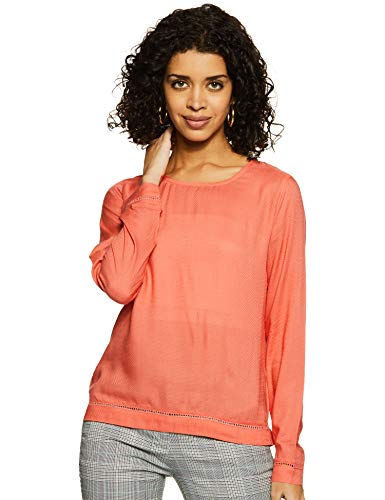 Lee Women's Plain Slim fit Shirt (L35096CB0Z17_Rose of Sharon_M