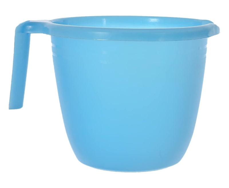 Kuber Industries Plastic Bathroom Mug|Strong Plastic Material & Great Capicity|Size 14 x 14 x 12 CM,Pack of 2,Capicity 1 LTR (Sky Blue)-46KM0205, Standard