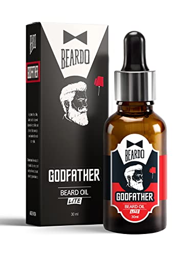Beardo Godfather Lite Beard and Moustache Oil, 30 ml | Beard Oil for men | Non-Sticky, Light; Almond Oil, Aloe vera, Vitamin E, Shiny Nourished Beards