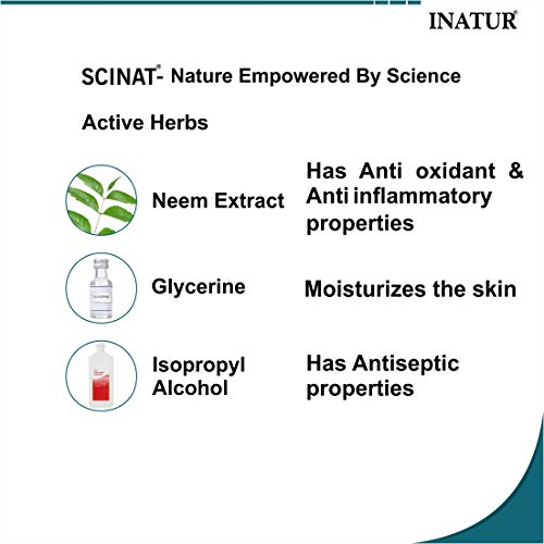 inatur Moisturizing Hand Sanitizer Gel 500ml, Gentle on Skin, enriched with Neem Extracts & Aloe Vera