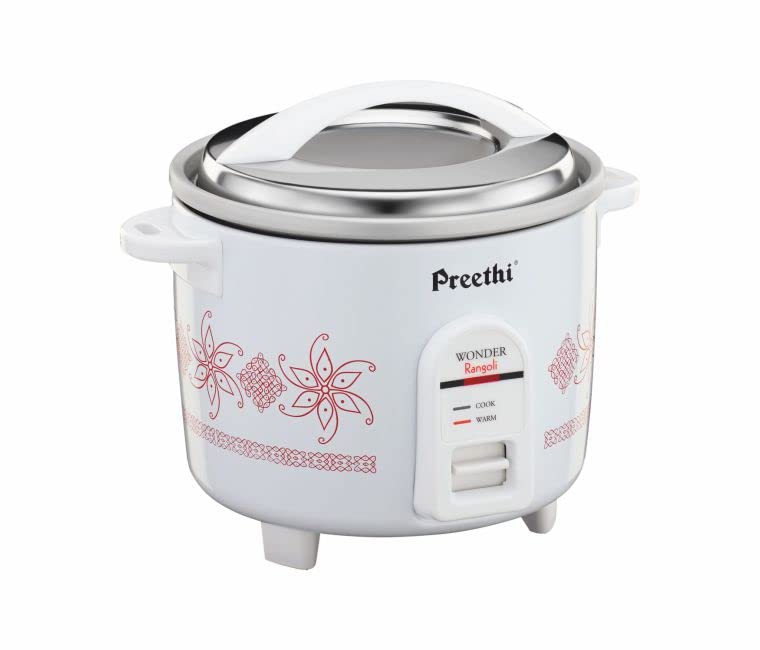 Preethi RC 320 A18 1800 ml Double Pan Rice Cooker, White, 1.8 Liters