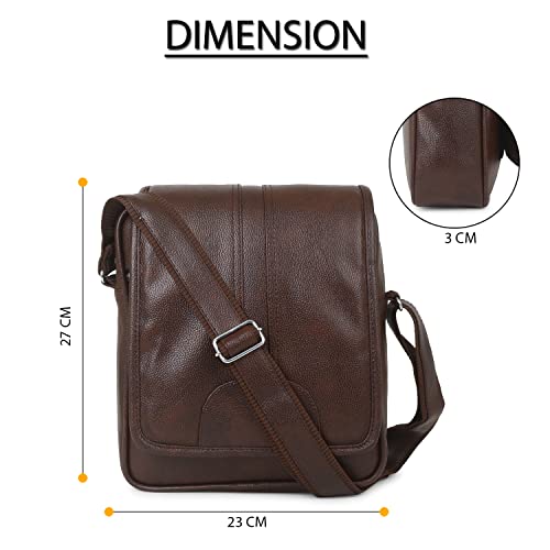 GOLD SKY Stylish PU Synthetic Leather Men's Sling Bag Cross Body Travel Office Business messenger