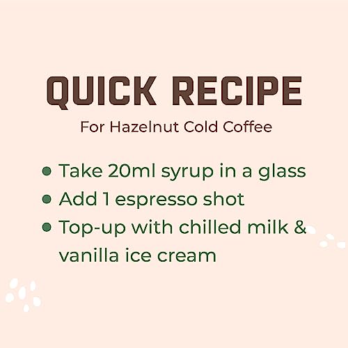 BEVARO Roasted Hazelnut Syrup, 300 ml, Flavoured Hazelnut Syrup for Coffee, Shakes, Hot Brew, Cold Brew, Mocktails, Beverages And Desserts