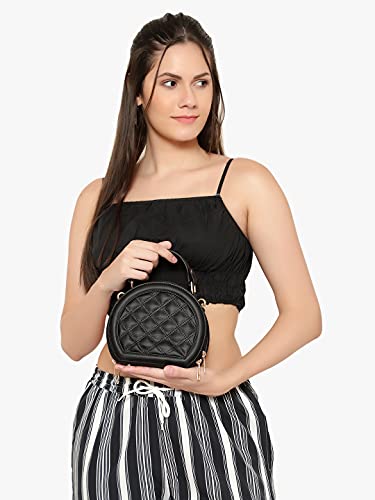 LEGAL BRIBE Women's Checkered Sling Bag (Black)