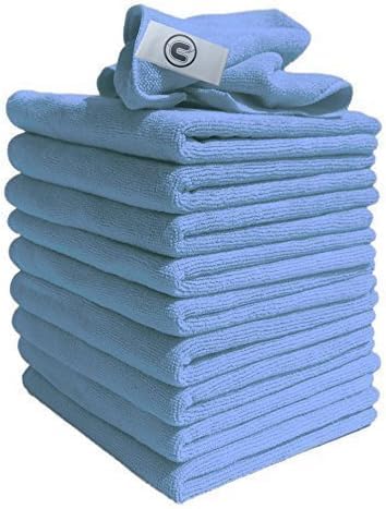 DCS Microfibre Cleaning Cloth, Blue, Pack of 10, Large Size: 40x40cm. Super Soft Premium Streak Free Washable Cloth Duster for Kitchen , Bathrooms, Surfaces, Mirrors, Car, Motorbike