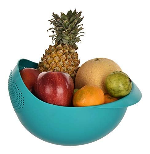 Clazkit Food Strainer Colander, Fruit Basket, Pasta Strainer, Vegetable Strainer, Kitchen Sieve, Washing Bowl, Unbreakable, (Color May Vary)