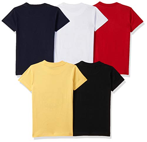 T2F Boy's Solid Regular Fit T-Shirt (10_Multicolor 2 2 3 Years)