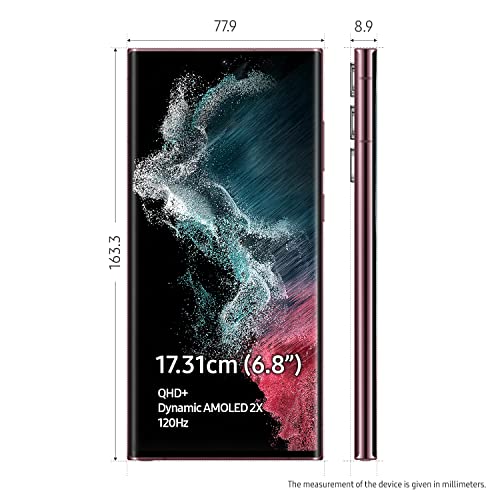 Samsung Galaxy S22 Ultra 5G (Burgundy, 12GB, 256GB Storage) with No Cost EMI/Additional Exchange Offers
