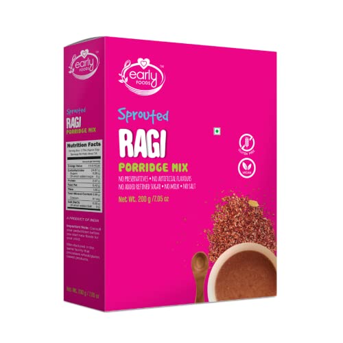 Early Foods Organic Sprouted Ragi Porridge Mix, 200 g