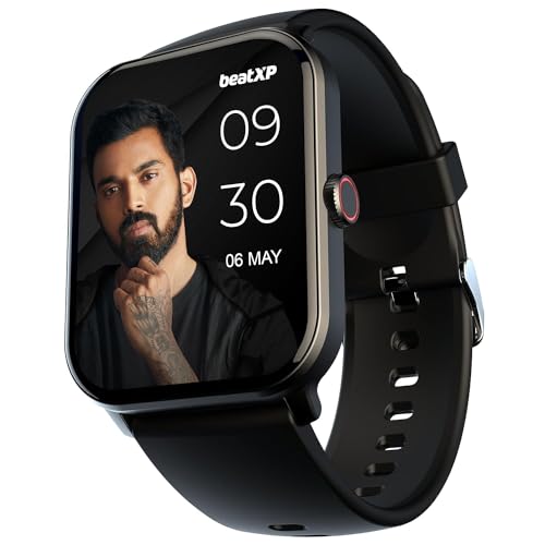 beatXP Marv Neo 1.85” (4.6 cm) Display, Bluetooth Calling Smart Watch, Smart AI Voice Assistant, 100+ Sports Modes, Heart & SpO2 Monitoring, IP68, Fast Charging (Free Size, Modern, Black)