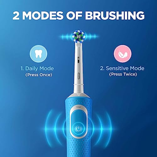 Oral B Vitality 100 Blue Criss Cross Electric Rechargeable Toothbrush for Adults Powered by Braun