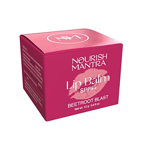 Nourish Mantra Beetroot Blast Lip Balm with SPF/Formulated with Beetroot Extracts, Olive Oil, Shea Butter, Vitamin E, and Avocado Oil/Best for both women and men/ 12gms